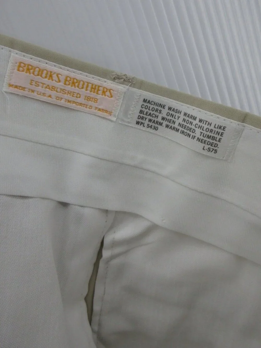 VINTAGE Brooks Brothers Pants 38 Chino Khakis Cuffed 90s USA 38X32